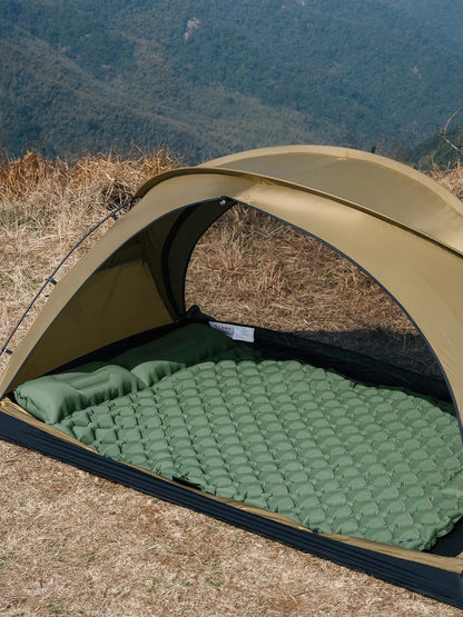 Extra-Wide Double Camping Air Mattress – Built-In Foot Pump