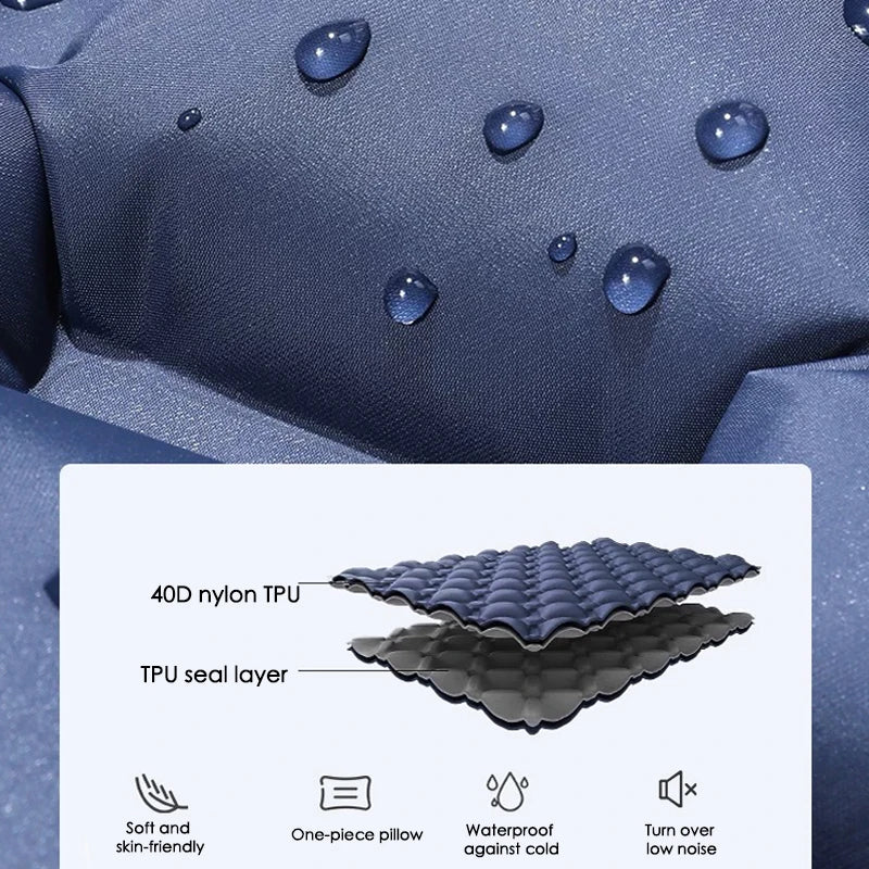 Extra-Wide Double Camping Air Mattress – Built-In Foot Pump