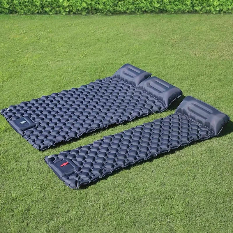 Extra-Wide Double Camping Air Mattress – Built-In Foot Pump